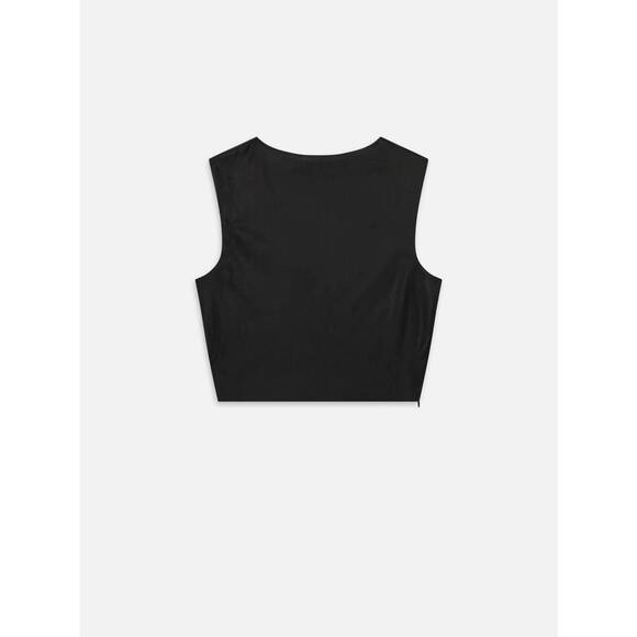 NEW FRAME mesh twist tank top in black